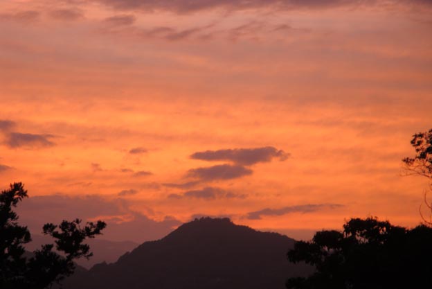 高知城から見る夕焼け