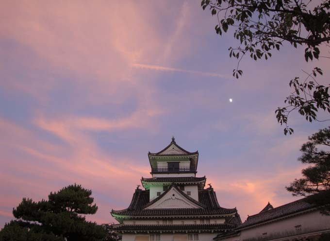 高知城の夕焼け空