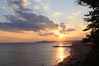 土佐湾と夕日